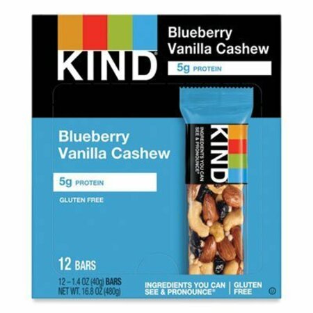 KIND KIND, Fruit And Nut Bars, Blueberry Vanilla And Cashew, 1.4 Oz Bar, 12/box 18039